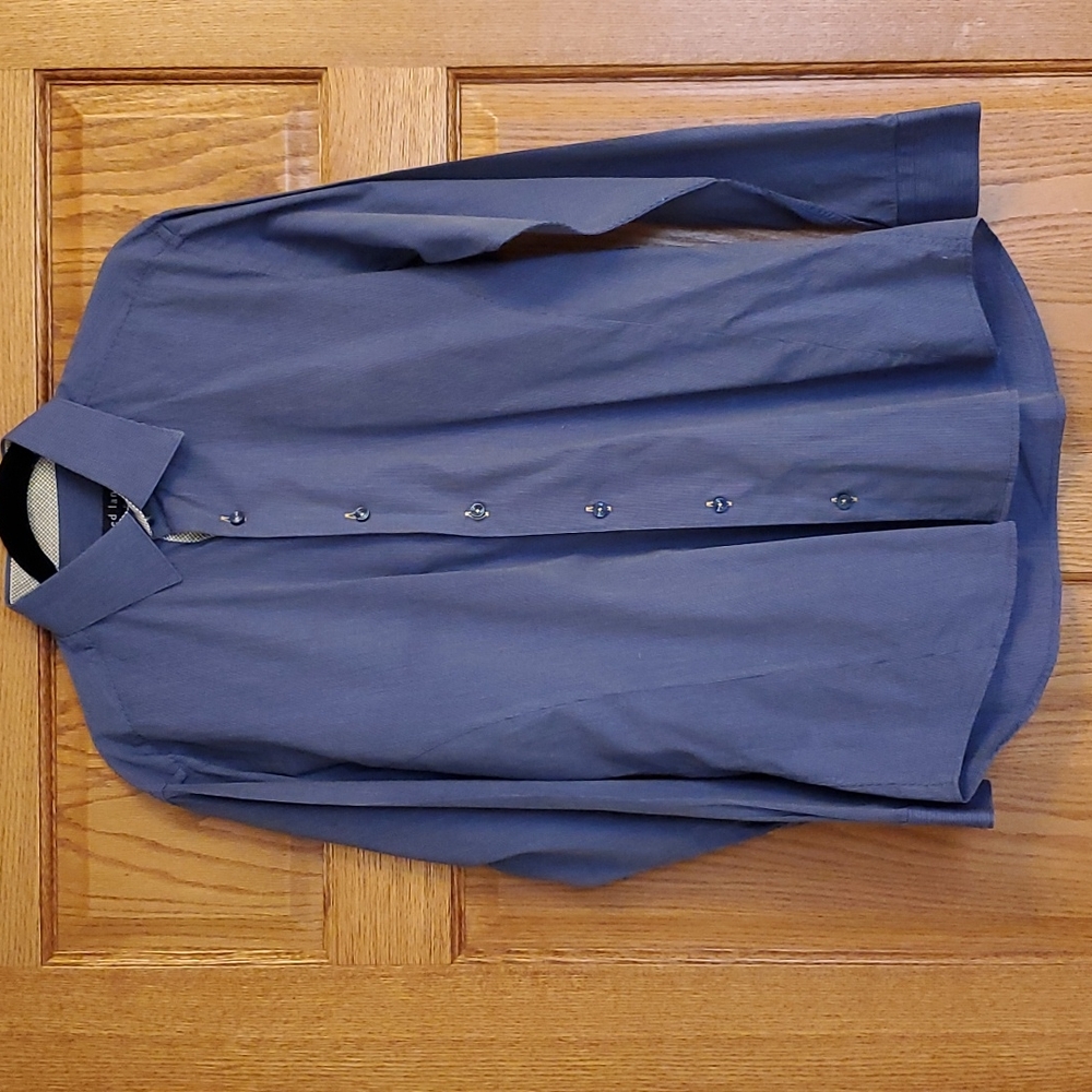Jared Lang men's shirt. Size large. Navy stripe.